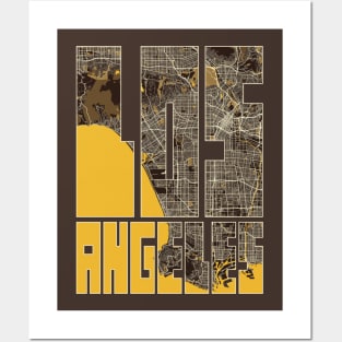 Los Angeles, California, USA City Map Typography - Pastel Posters and Art